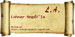 Lohner Angéla névjegykártya